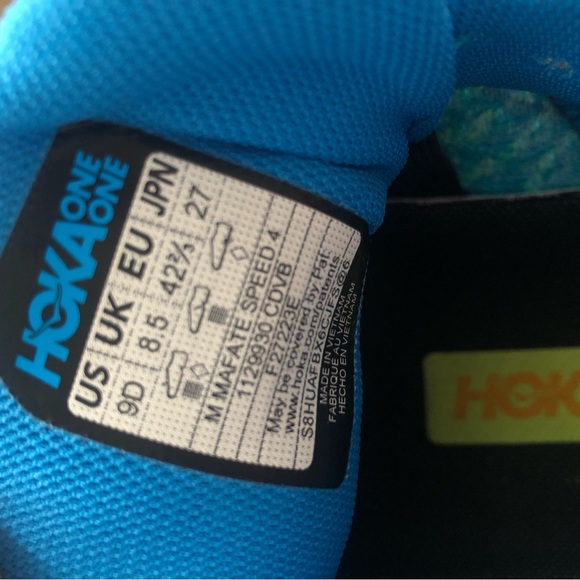 Hoka Vibrant Blue and Orange Athletic Shoes - Picture 7 of 8